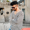 Sailor Stripes Oversized Raw Edge Sweater