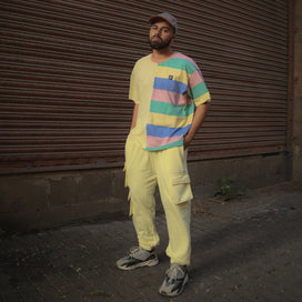 Custard 50-50 Oversized Tshirt & Track-pants Clothing Set