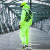 Neon Green Skeleton Print Oversized Combo Tracksuit