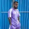 Plum Oversized Taped Tshirt and Trackpants Combo Clothing Set