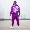 Purple Skeleton Print Oversized Combo Tracksuit