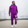 Purple Skeleton Print Oversized Combo Tracksuit