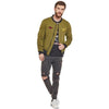 Olive Gathered Sleeves Bomber Jacket Jackets - Fugazee
