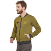 Olive Gathered Sleeves Bomber Jacket Jackets - Fugazee