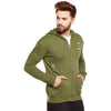 Olive Ripped Hoodie Sweatshirts - Fugazee