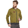 Olive Gathered Sleeves Bomber Jacket Jackets - Fugazee