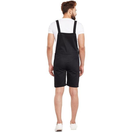 All Black Knee Length Dungaree Dungarees - Fugazee