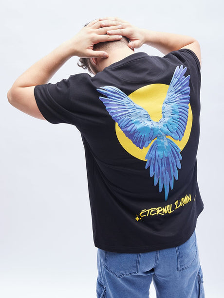 Black Macaw Oversized Tshirt T-shirts Fugazee 