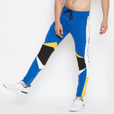 Electric Blue Cut & Sew Sweatpants Joggers - Fugazee