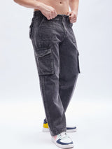 Acid washed carpenter cargo pants Trousers Fugazee 