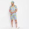 Tropical Banana Printed Combo Set With Matching Cap