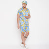 Tropical Banana Printed Combo Set With Matching Cap