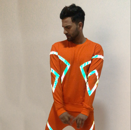 Orange Rainbow Reflective Taped Sweatshirt