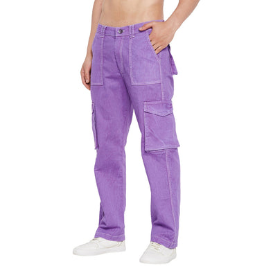 Purple Dyed Carpenter Cargo Pants